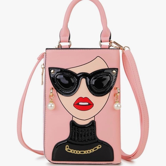 Chic Face Pink Designer Handbag - Picture 1 of 4